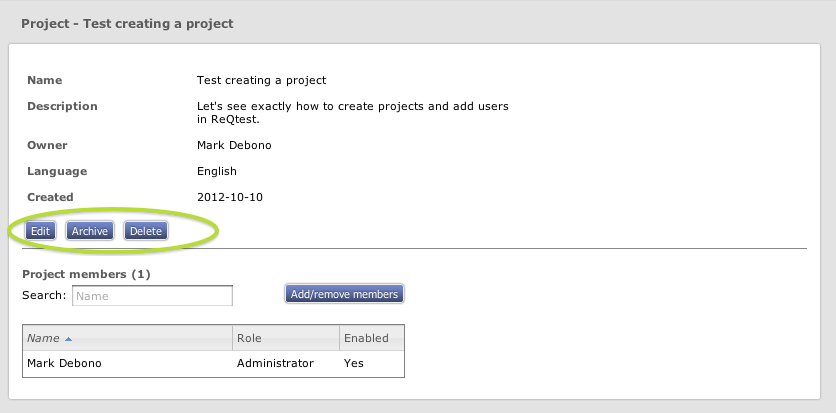 How to create Projects and add users in ReQtest